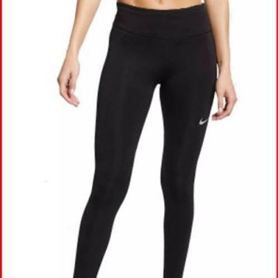 Nike Women's XS Fast Running Tights Black AT3103 Tight Fit Dri-FIT Training Base